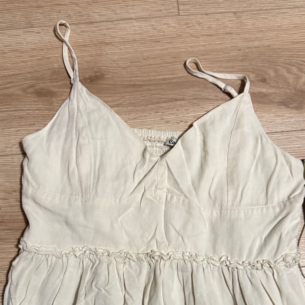 Cream Spaghetti Strap Dress - Picture 3 of 6